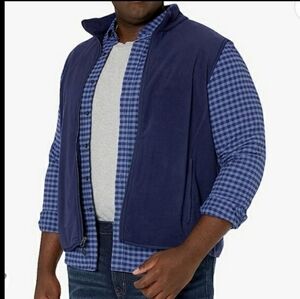 Amazon Essentials Men's Full-Zip Polar Fleece Vest in Navy Size M